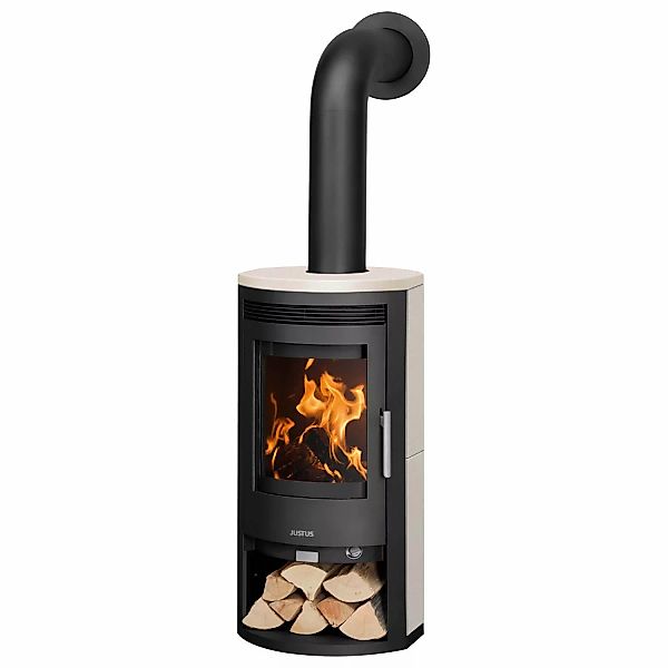 Justus Kaminofen Baltrum D 2.0 Kalkstein Schwarz-Kalkstein 5,5 kW mit Autom günstig online kaufen