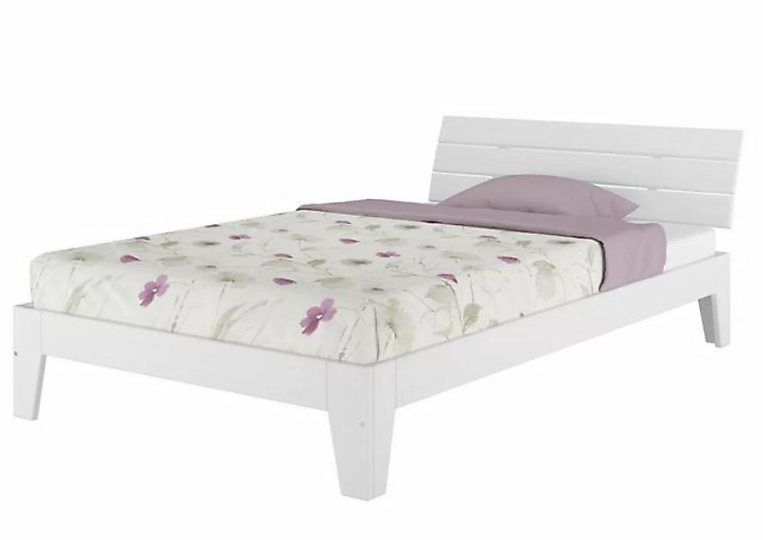 ERST-HOLZ Bett Einzelbett breit überlang 120x220 Massivholz Kiefer weiß Son günstig online kaufen