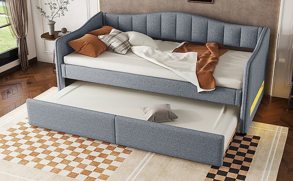 Furnishings Home Ausziehbett Polsterbett Tagesbett LED Daybettt (90x200 cm günstig online kaufen