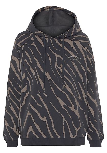 LASCANA Kapuzensweatshirt -Hoodie-Sweatshirt mit Kapuze mit Zebramuster, Lo günstig online kaufen