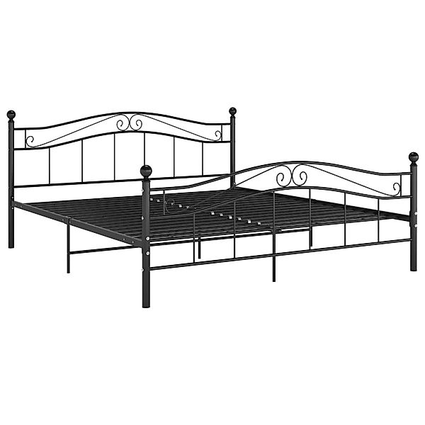 vidaXL Bettgestell Bett Schwarz Metall 140x200 cm Bett Bettrahmen Bettgeste günstig online kaufen