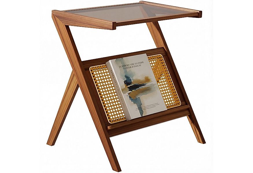 Estiliza Beistelltisch Sofatisch aus Bambus mit Glastischplatte (1-St), 50× günstig online kaufen