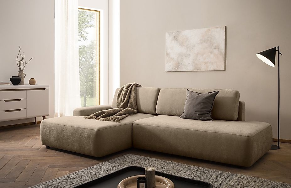 INOSIGN Ecksofa "TORGE, Schlafsofa Cord, Samtvelours u. Strukur fein, Couch günstig online kaufen