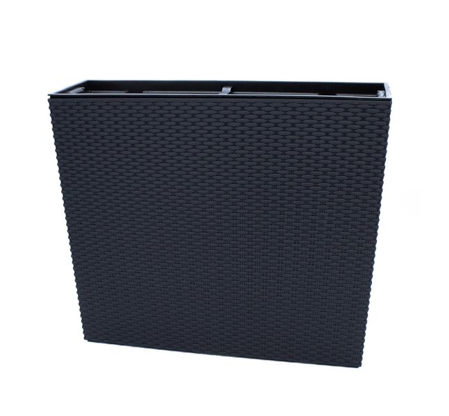 Spetebo Blumenkasten XL Pflanzkasten anthrazit Rattan günstig online kaufen