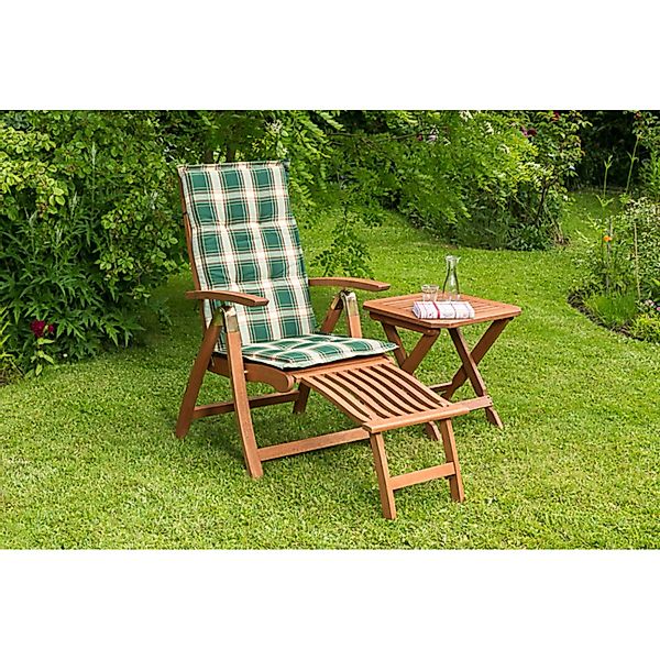 Merxx Comodoro Set 3-tlg. Klappsessel mit Fußteil inkl. Auflage Klapphocker günstig online kaufen