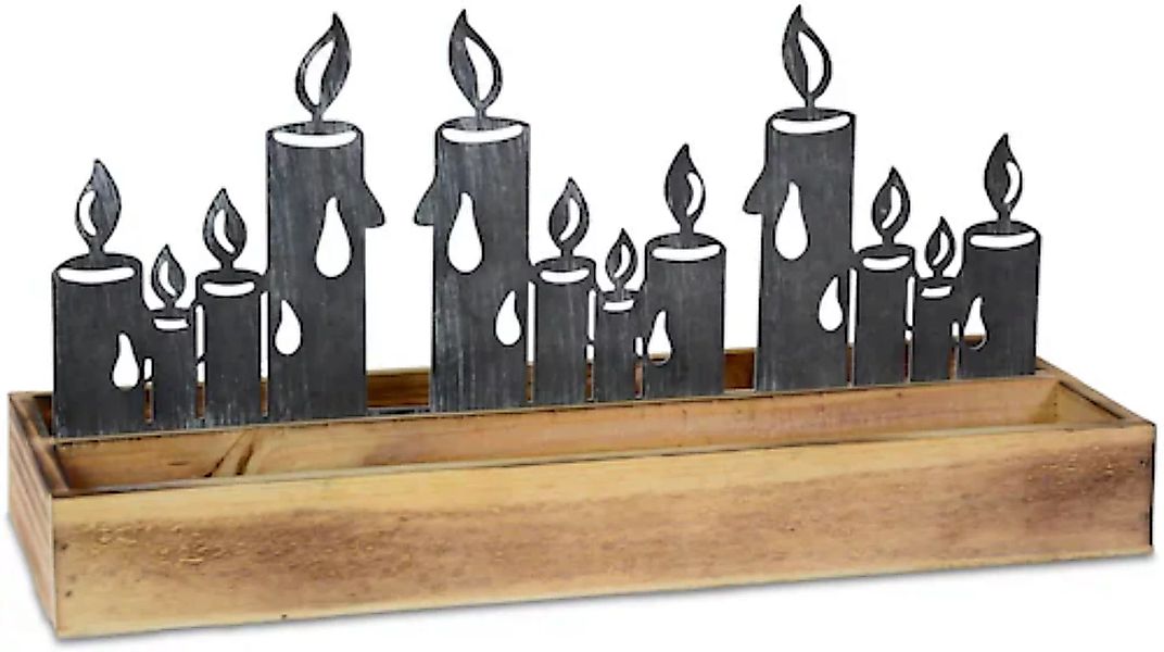 RIFFELMACHER & WEINBERGER Dekoobjekt »Dekotablett aus Holz mit Kerzensilhou günstig online kaufen