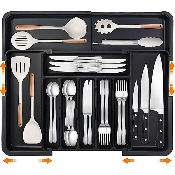 SURFOU Besteckeinsatz Besteckkasten für Schubladen, erweiterbarer günstig online kaufen