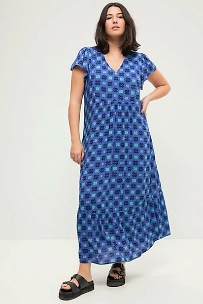 Studio Untold Maxikleid Maxikleid A-Line Alloverprint V-Ausschnitt günstig online kaufen