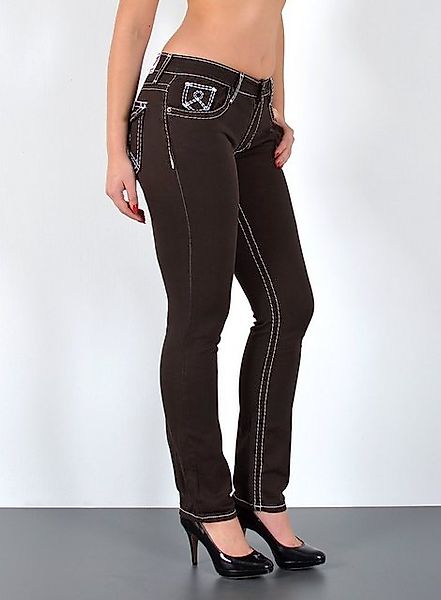 ESRA Straight-Jeans J540 Damen Straight Fit Jeans Hose mit dicker Naht, bis günstig online kaufen