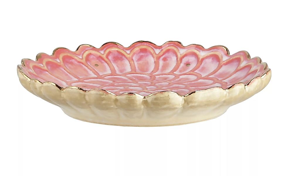 Deko Teller Blüte - rosa/pink - Steinzeug - 1,7 cm - Dekoration > Dekoschal günstig online kaufen