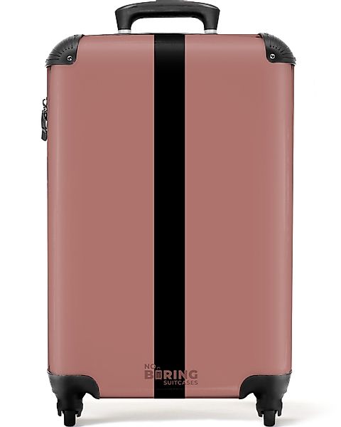 NoBoringSuitcases.com© Hartschalen-Trolley Rosa mit schwarzem Streifen günstig online kaufen