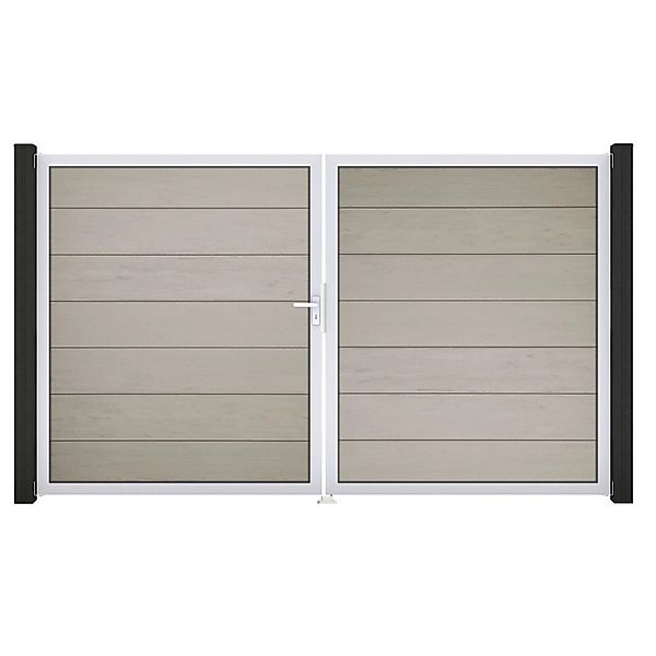 GroJa Steckzaun Tor Grande DIN Links EV1 Bi-Color Sand günstig online kaufen