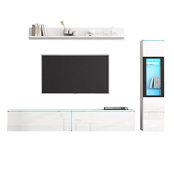 Odikalo TV-Schrank TV Wohnwand Set 1 x TV Schrank, 1 x Wohnzimmer Vitrine, günstig online kaufen