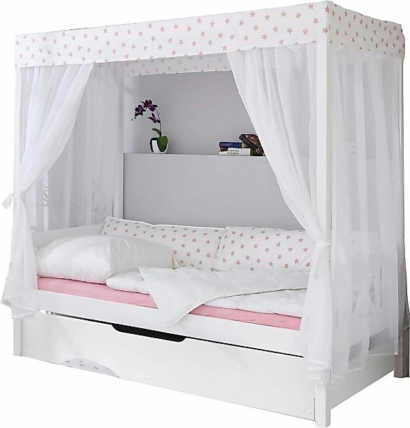 Ticaa Himmelbett "Lino", Himmelbett, inkl. Schubkasten und Rollrost günstig online kaufen