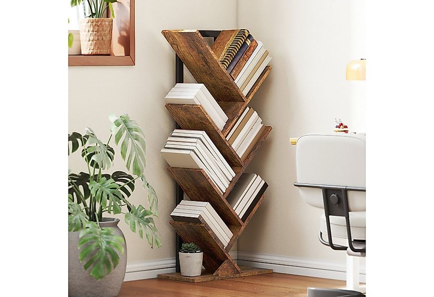 HOMCOM Bücherregal mit 7 Ebenen, im Baumform, Aufbewahrungsregal 1-tlg., fü günstig online kaufen