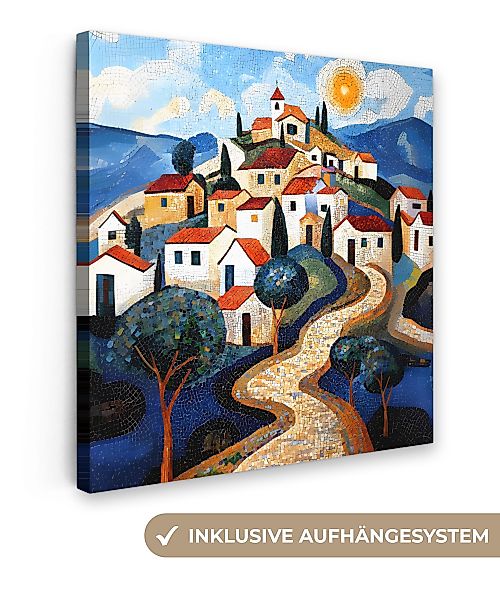 OneMillionCanvasses® Leinwandbild Dorf - Hügelig - günstig online kaufen