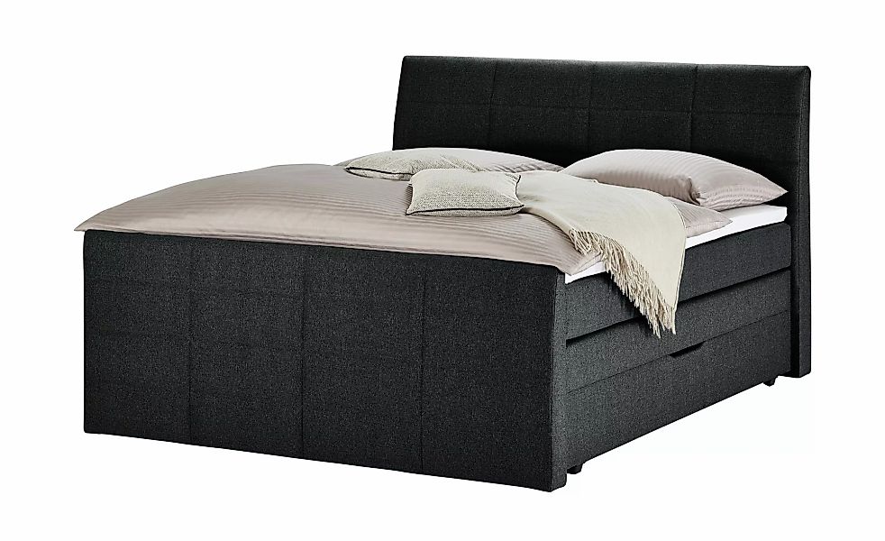 Boxspringbett mit Bettkasten und Topper Baron ¦ schwarz ¦ Maße (cm): B: 188 günstig online kaufen