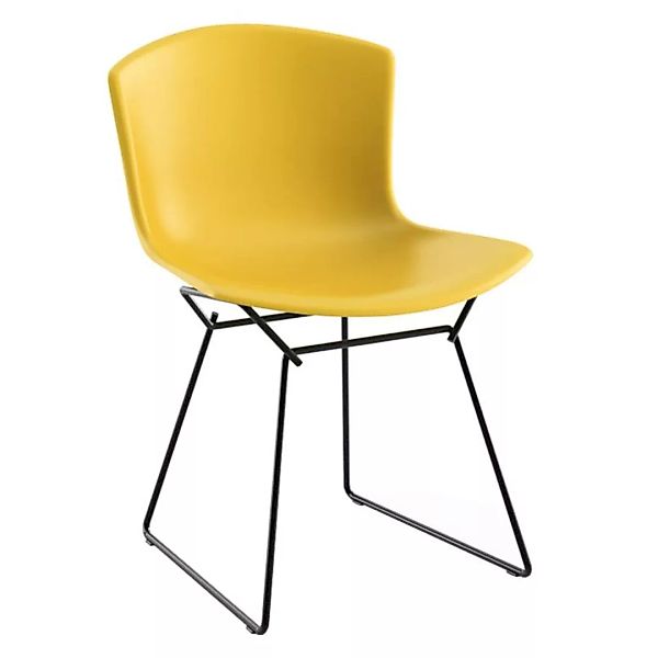 Knoll International - Bertoia Plastic Stuhl Gestell schwarz - gelb/Polyprop günstig online kaufen