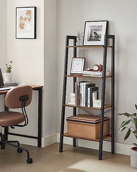 VASAGLE Standregal, Bücherregal, Leiterregal, mit 4/5 Ebenen, H:137,5/172cm günstig online kaufen