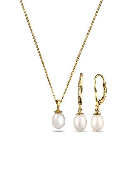 Elli Schmuckset Süßwasserperlen Weiß 925 Sterling Silber günstig online kaufen