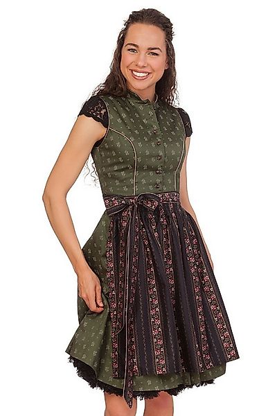 Alpenfee Tracht Dirndl Midi Dirndl 2tlg. - BONNIE - dunkelgrün günstig online kaufen