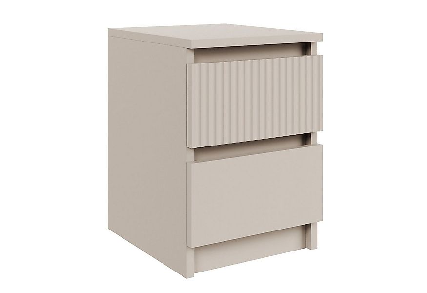 Selsey Nachttisch SANDIA, mit zwei Schubladen und geriffelter Front, 30 cm, günstig online kaufen