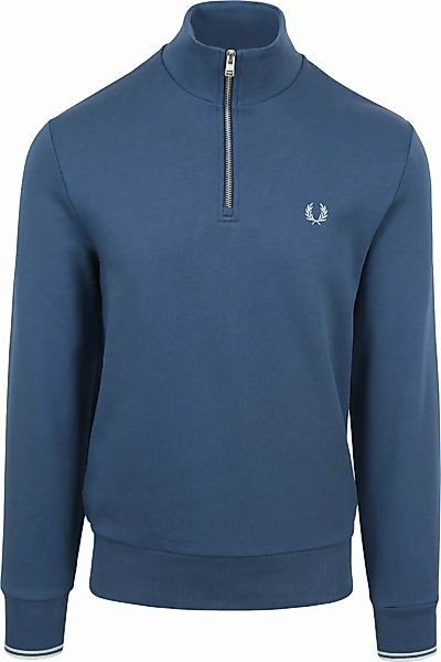 Fred Perry Half Zip Pullover Mid Blau - Größe M günstig online kaufen