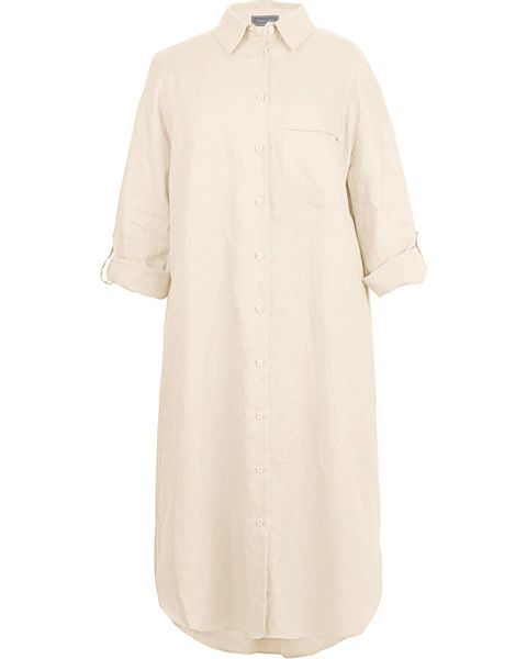 White Label Midikleid Midi-Hemdblusenkleid aus Leinen günstig online kaufen