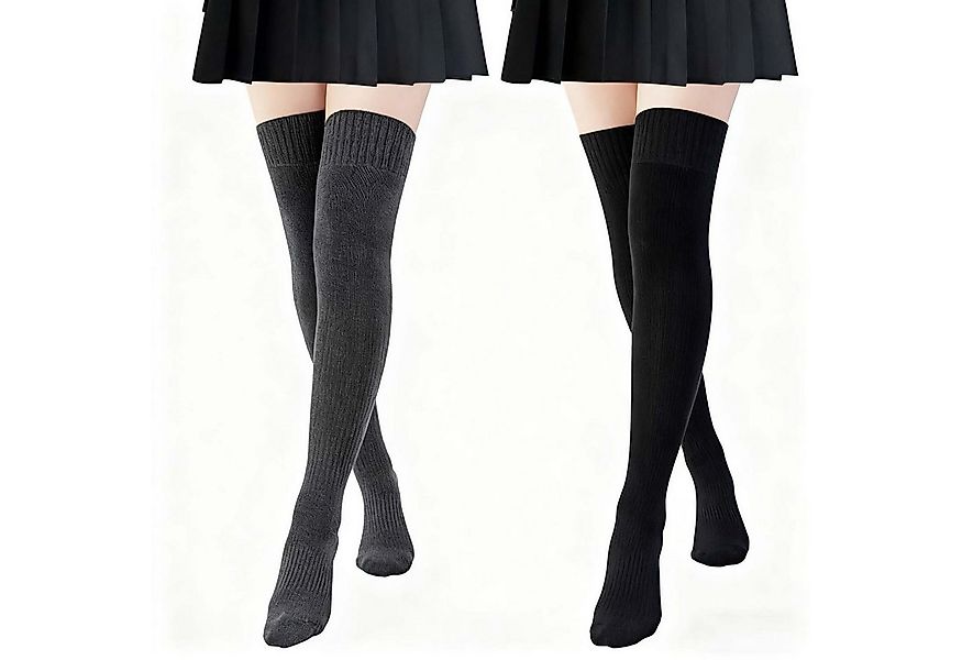 trends for living Socken 2Paar Kniestrümpfe Damen Overknee Strümpfe Overkne günstig online kaufen