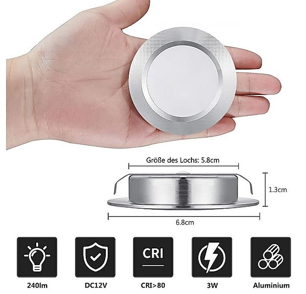 Sunicol LED Einbauleuchte Deckenlampen, Wohnmobil Flach Spot Einbaustrahler günstig online kaufen