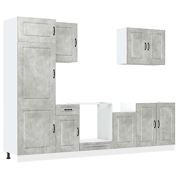 vidaXL 7-Tlg Küchenschrank-Set Kalmar Betongrau Holzwerkstoff 3314765 günstig online kaufen