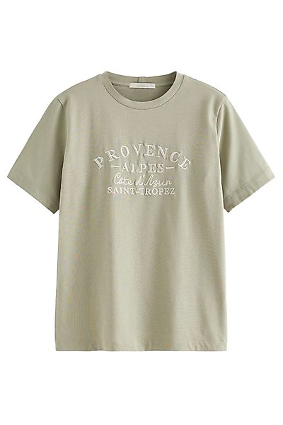 Next T-Shirt Schweres T-Shirt mit Provence-Grafik günstig online kaufen