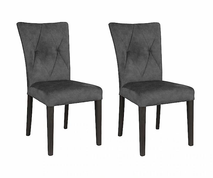 Home affaire 4-Fußstuhl "Diamond" (Set) 2 Stk. Samtvelours Sitz und Ruecken günstig online kaufen