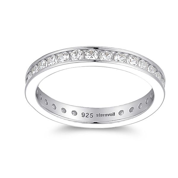 Sternvoll Fingerring Rhodinierter Eternity-Ring, Stapelring/Beisteckring günstig online kaufen