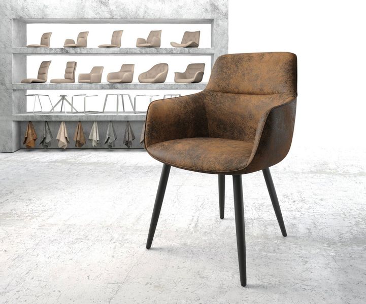 DELIFE Polsterstuhl Pejo-Flex, 4-Fuß konisch Schwarz günstig online kaufen