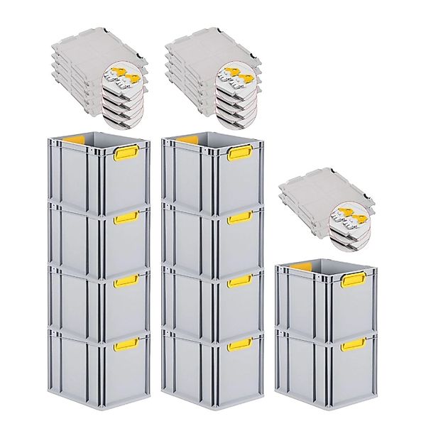 PROREGAL Spar Set 10x Eurobox Nextgen Color Mit Scharnierdeckel & Schiebesc günstig online kaufen