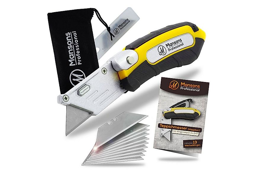 Mansons Cuttermesser Profi Cuttermesser klappbar, (Klappmesser mit Gürtelcl günstig online kaufen