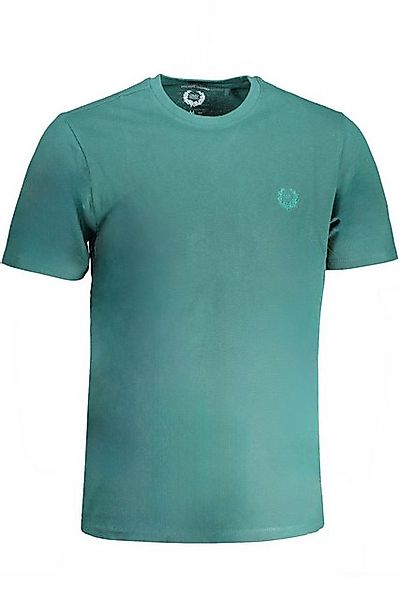GIAN MARCO VENTURI T-Shirt Elegantes Herren Kurzarmhemd in Grün mit Sticker günstig online kaufen