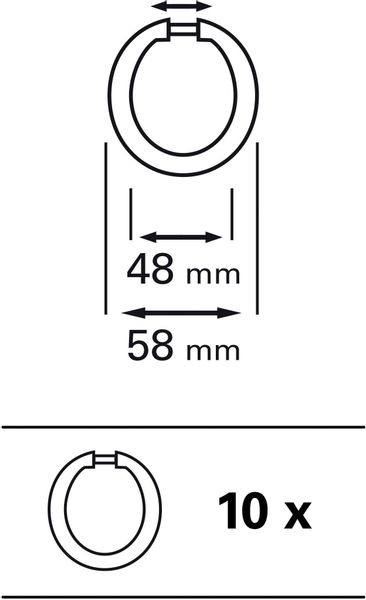 GARDINIA Gardinenring "offen Kunststoff" Serie Spannstange Ø 48 mm günstig online kaufen