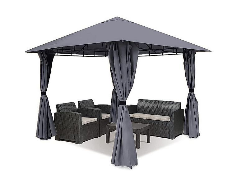 Sekey Pavillon Gartenpavillon 300x300 cm Partyzelt Gartenzelt, mit 4 Seiten günstig online kaufen