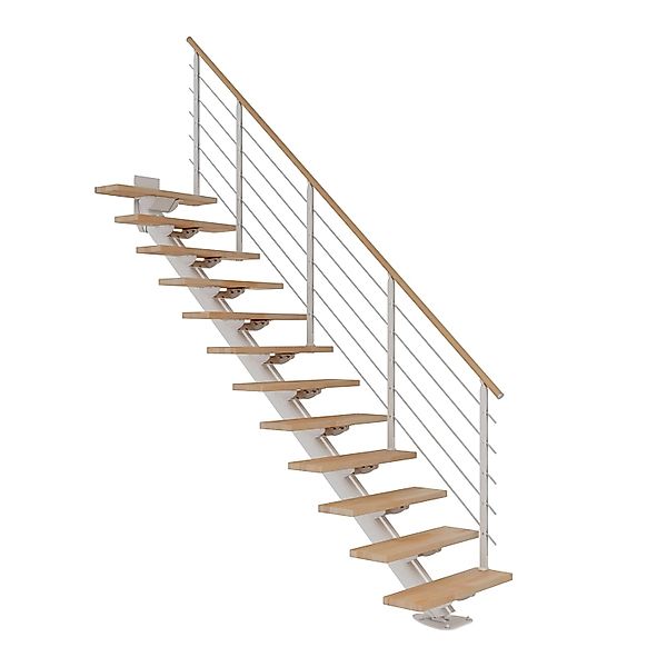 Dolle Mittelholmtreppe Sydney 11 Stufen Buche gerade Metallteile Weiß FSC® günstig online kaufen