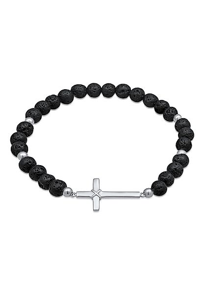 Kuzzoi Bead-Armband-Set Lava Perlen Schwarz Kreuz günstig online kaufen