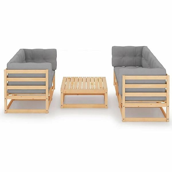 6-tlg. Garten-lounge-set Mit Kissen Kiefer Massivholz günstig online kaufen