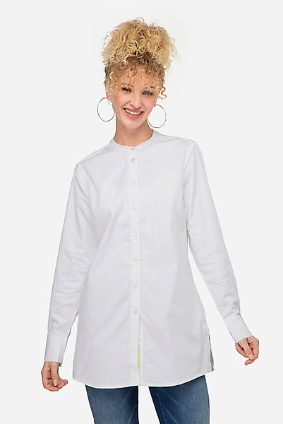 Laurasøn Satinbluse Bluse Stehkragen Langarm günstig online kaufen