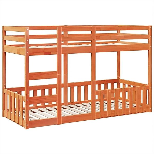 vidaXL Etagenbett Wachsbraun 75x190 cm Massivholz Kiefer 3308597 günstig online kaufen