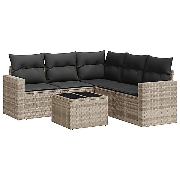 vidaXL Sofaelement 6-tlg. Garten-Sofagarnitur mit Kissen günstig online kaufen