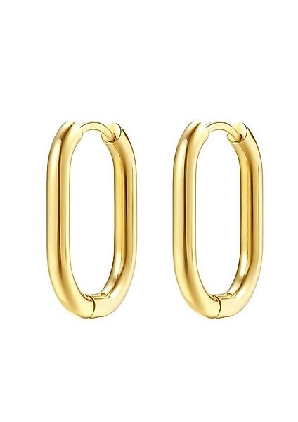 Hey Happiness Paar Creolen Viereck Oval, wasserfest, Chunky Große Creolen, günstig online kaufen