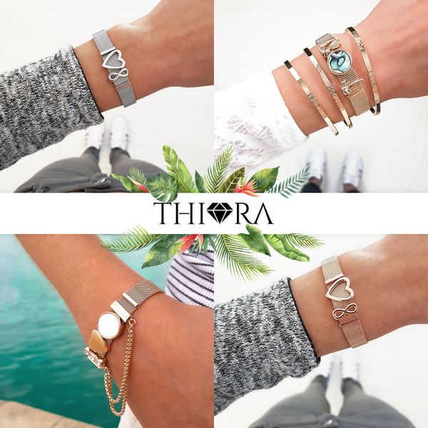 THIORA Charm-Armband Set Charmband Collection (Mesh günstig online kaufen