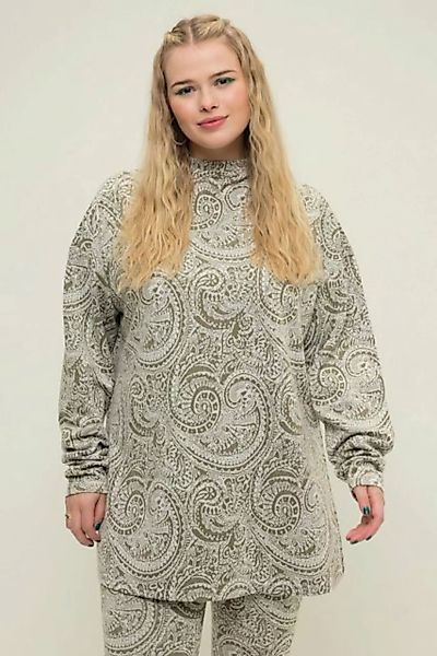 Studio Untold Sweatshirt Longsleeve oversized Glitter Paisley Stehkragen günstig online kaufen