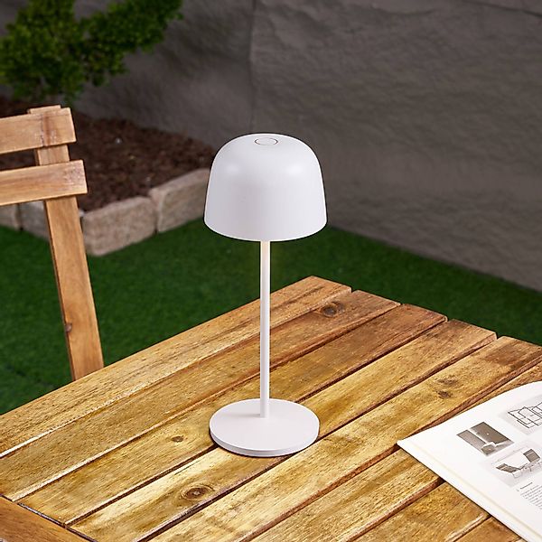 Lindby LED-Akku-Tischleuchte Arietty, weiß, dimmbar, IP65 günstig online kaufen